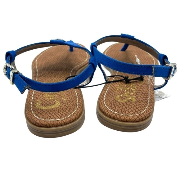 NWT Circus by Sam Edelman Cassandra Blue Thong Ankle Strap Sandals Size 5/6 - Picture 8 of 9